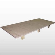 تصویر کفی تخت خواب نئوپان با پایه چوبی 