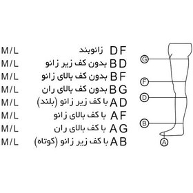 تصویر جوراب واریس طب و صنعت مدل AG سایز مدیوم 71000 - Teb & Sanat Compression Stokings 