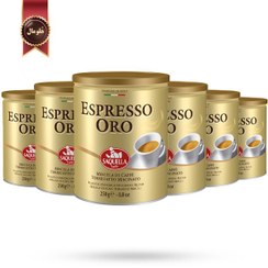 تصویر 6 عدد قهوه قوطی ساکوئلا saquella مدل اسپرسو اورو espresso oro وزن 250 گرم 