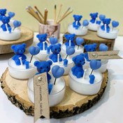 تصویر گیفت وارمری تدی moonlight شمع مینیمال با لیبل اسم دلخواه 