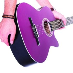 تصویر گیتار کلاسیک دیاموند کاتوی رنگ بنفش همراه با سافت کیس ضدضربه و پیک(مضراب گیتار) و ارسال رایگان 
