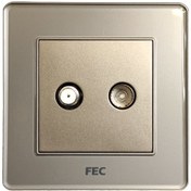 تصویر پریز آنتن و ماهواره با پنل کریستالی ضد خش FEC کد PS-03 