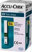 تصویر نوار تست قندخون اکیوچک اکتیو بسته ۲۵ عددی Accu Chek Active Test Strips