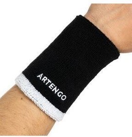 تصویر تجهیزات تنیس سفید دستبند بزرگسالان Artengo سیاه TP100 XL Decathlon 