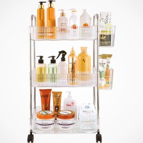 تصویر ترولی 3 طبقه چرخ دار 