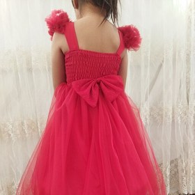 تصویر خرید لباس عروس بچه گانه قرمز بلند 