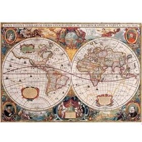تصویر پازل 1000 تکه طرح نقشه قدیمی جهان مدل 60096 همراه با چسب پازل 