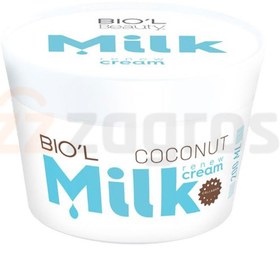 تصویر کرم نرم کننده پوست شیر و نارگیل بیول مناسب پوست نرمال تا خشک 200 میلی لیتر MILK AND COCONUT CREAM FOR NORMAL AND DRY SKINS 200ML BIOL