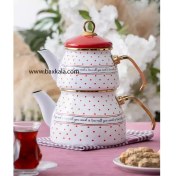 تصویر کتری قوری لعابی خال قرمز آجار مدل XAP-06499 