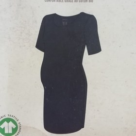 تصویر پیراهن حاملگی ، سورمه ای، آستین کوتاه، جنس نخ پنبه طبیعی، سایز 40-42 ،برند اسمارا 