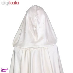 تصویر شنل عروس جنس ساتن مدل مروارید کد 1077098 