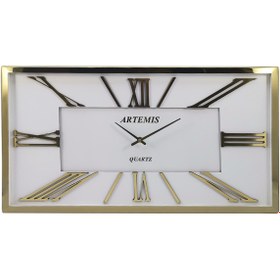 تصویر ساعت دیواری آرتمیس مدل 2027 گلد (طلایی) صفحه سفید 