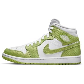 خرید و قیمت کتانی ساقدار مردانه رنگارنگ برند nike DV2959 113 ا Air Jordan 1  Mid Se Green Python (w) -dv2959 113 | ترب