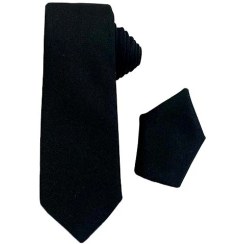 تصویر کراوات مردانه مشکی ساده | R&R 