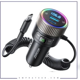 تصویر اف ام پلیر و شارژر فندکی 60 وات دو پورت جویروم JOYROOM Car Wireless FM Transmitter JR-CCB02 