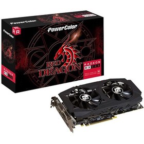 تصویر کارت گرافیک پاورکالر مدل RED Dragon RX 580 PowerCollar graphics card model RED Dragon RX 580