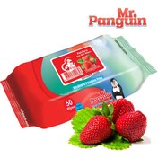 تصویر دستمال مرطوب حیوانات خانگی مستر پنگوئن با رایحه توت فرنگی Mr.Panguin Wet Wipes Strawberry