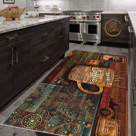 تصویر فرشینه آشپزخانه طرح قهوه ا kitchen rug coffee kitchen rug coffee