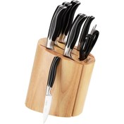 تصویر سرویس چاقو 8 پارچه جی فی نی کد 108H - مشکی 