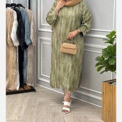 تصویر پیراهن زنانه یقه کوبایی صوفیا رنگ سبز سایز ۳۸ تا ۵۰ 