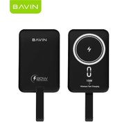 تصویر پاوربانک وایرلس 10000 مگنتی باوین Bavin PC1086 توان 15 وات 