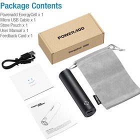 تصویر شارژر پرتابل شارژ سریع POWERADD EnergyCell 5000، سبک ترین پاوربانک باریک 5000 میلی آمپر ساعتی با خروجی 2.4 آمپر A1 