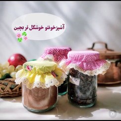 تصویر درپوش شیشه سایز بزرگ خالدار و چهارخونه انواع طرح و رنگ پارچه هم موجوده 