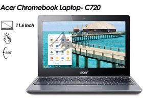 تصویر لپ‌تاپ کروم‌بوک ACER مدل C720 | لمسی | Ram: 4 GB| SSD:16 GB - Grey Acer Chromebook Laptop- C720 | Touch