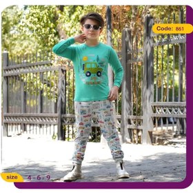 تصویر بلوز شلوار پسرانه طرح جیپ کد 861 Girls' t-shirt with jeep design 861