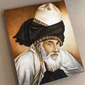 تصویر شمس تبریزی(تابلو نقاشی چهره، مداد رنگی) 