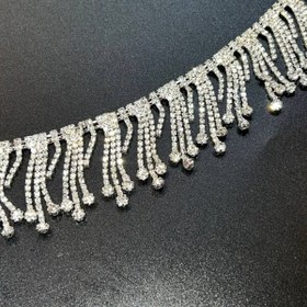 تصویر یراق لباس مجلسی آویز سنگی و نگینی 