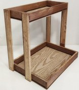 تصویر استند چوبی دوطبقه 