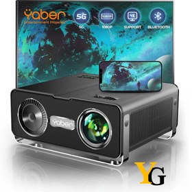 تصویر ویدیو پروژکتور یابر مدل V10 کیفیت Full HD با شدت نور ۱۵۰۰۰ لومن 