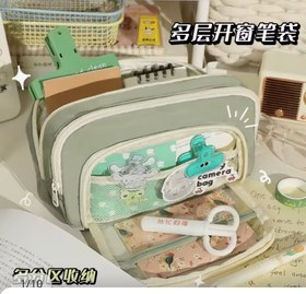 تصویر جامدادی ۳ زیپ پینترستی رنگ ابی 