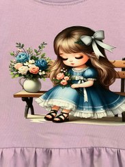 تصویر سارافون آستین چین دار بچگانه دخترانه جنس نخ پنبه 