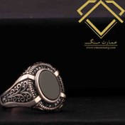 تصویر انگشتر نقره مردانه ترک با سنگ عقیق طرح هیژا 