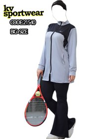 تصویر ست مانتو شلوار دمپا بوت کات ورزشی زنانه NIKE کد 002 NIKE womens sports coat pants flip flops boot cut code 002