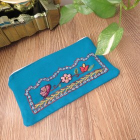 تصویر کیف پته دوزی آبی کیف سنتی