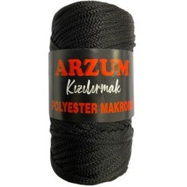 تصویر نخ بافتنی طناب POLYESTER MACRAME ROPE 100 GR BLACK Arzum 