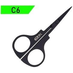 تصویر NOPO قیچی ابرو تیتانیوم مخملی مشکی سرصاف C11 حرفه ای (0113) NOPO professional black velvet titanium eyebrow scissors C11