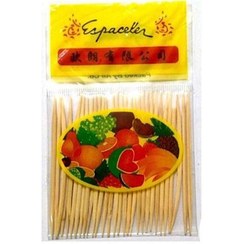 تصویر خلال دندان چوبی ورقه‌ای بامبو Wooden bamboo toothpick