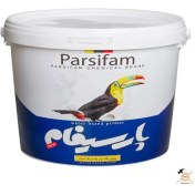 تصویر رنگ نیم پلاستیک سفید مات درجه 2 پارسیفام گالن 4 کیلویی 