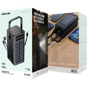 تصویر پاور بانک گرین لاین مدل Solar X ظرفیت 60000 میلی آمپر ساعت Green Lion Solar X 60000mAh Power Bank