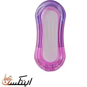 تصویر تشک بادی روی آب کف توری تکیه گاه دار مدل ریلکسی صورتی gradient color floating bed pink