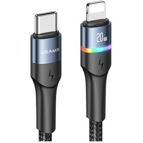 تصویر کابل شارژ سریع تایپ‌سی به لایتنینگ 1.2 متری یوسامز USAMS Type-C to Lightning 20W Cable US-SJ538 