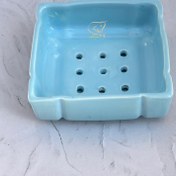 تصویر جاصابونی سرامیکی رنگ آبی روشن 