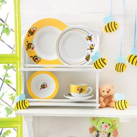 تصویر سرویس چینی زرین 1 نفره کودک بامبل بی (5 پارچه) Zarin Iran ItaliaF Bumblebee 5 Pieces Porcelain Kid Dinnerware Set