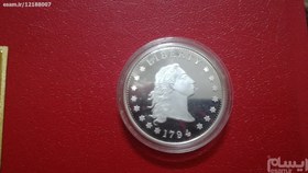 تصویر سکه یادبود بود یک دلار لیبریتی کمیاب روکش نقره 