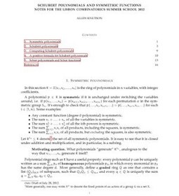 تصویر کتاب Schubert polynomials and symmetric functions: notes for the Lisbon combinatorics summer school 2002 نسخه کامل 