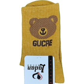 تصویر جوراب ساقدار زنانه نخی کش کبریتی طرح تدی 